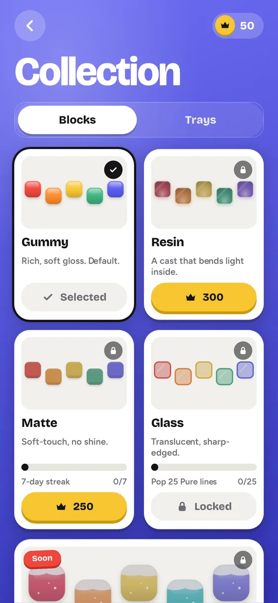 Collection screen